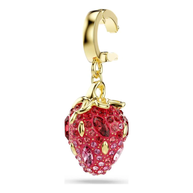 Idyllia charm Mixed cuts, Strawberry, Red, Gold-tone plated