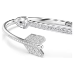 Idyllia bangle Mixed cuts, Arrow, White, Rhodium plated