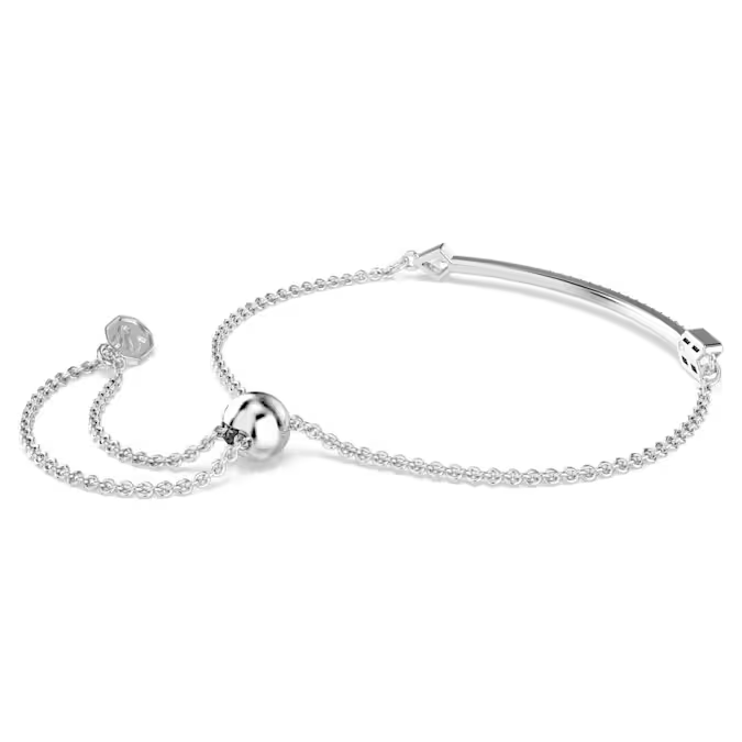 Idyllia bracelet Mixed cuts, Arrow, White, Rhodium plated