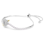Idyllia bracelet Mixed cuts, Heart with arrow, White, Rhodium plated
