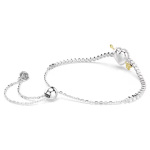 Idyllia bracelet Mixed cuts, Heart with arrow, White, Rhodium plated
