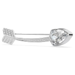 Idyllia brooch Mixed cuts, Arrow, White, Rhodium plated