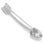 Idyllia brooch Mixed cuts, Arrow, White, Rhodium plated