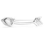 Idyllia brooch Mixed cuts, Arrow, White, Rhodium plated