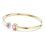 Chroma bangle Mixed cuts, Multicolored, Gold-tone plated