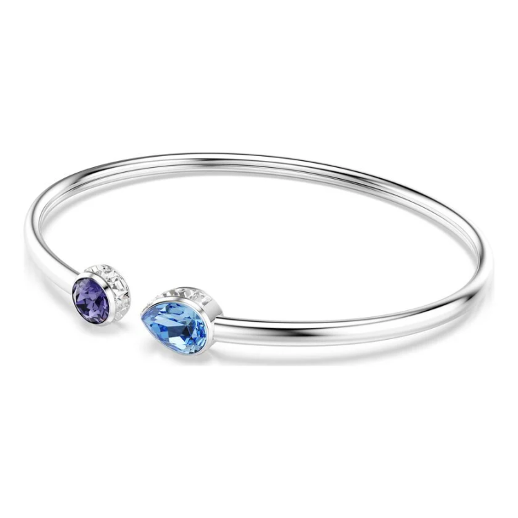 Chroma bangle Mixed cuts, Multicolored, Rhodium plated