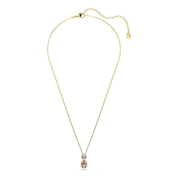 Chroma pendant Mixed cuts, Multicolored, Gold-tone plated