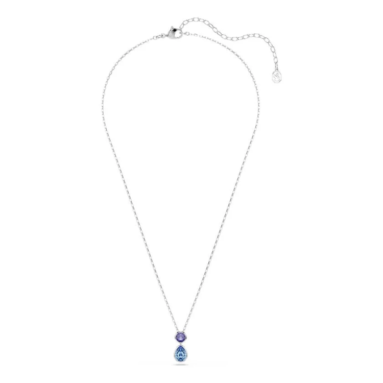 Chroma pendant Mixed cuts, Multicolored, Rhodium plated