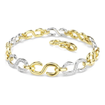 Dextera bracelet Round cut, White, Mixed metal finish