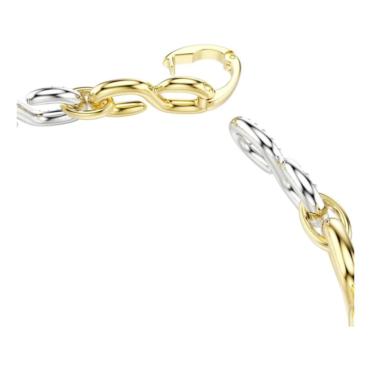 Dextera bracelet Round cut, White, Mixed metal finish