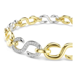 Dextera bracelet Round cut, White, Mixed metal finish
