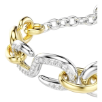 Dextera bracelet Round cut, T-bar, White, Mixed metal finish