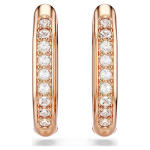Dextera hoop earrings Octagon shape, Round cut, Small, White, Rose gold-tone plated