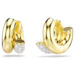 Dextera hoop earrings Round cut, Mini, White, Gold-tone plated