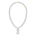 Dextera strandage Round cut, White, Mixed metal finish