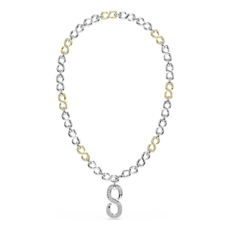 Dextera strandage Round cut, White, Mixed metal finish