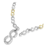 Dextera strandage Round cut, White, Mixed metal finish