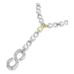 Dextera strandage Round cut, White, Mixed metal finish