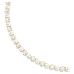 Matrix Tennis necklace Crystal pearl, Round cut, White, Gold-tone plated
