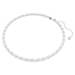 Matrix set Crystal pearl, Round cut, White, Rhodium plated