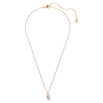 Swan pendant Mixed cuts, Swan, White, Rose gold-tone plated