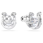 Symbolica stud earrings Round cut, Pavé, Horse shoe, Blue, Rhodium plated