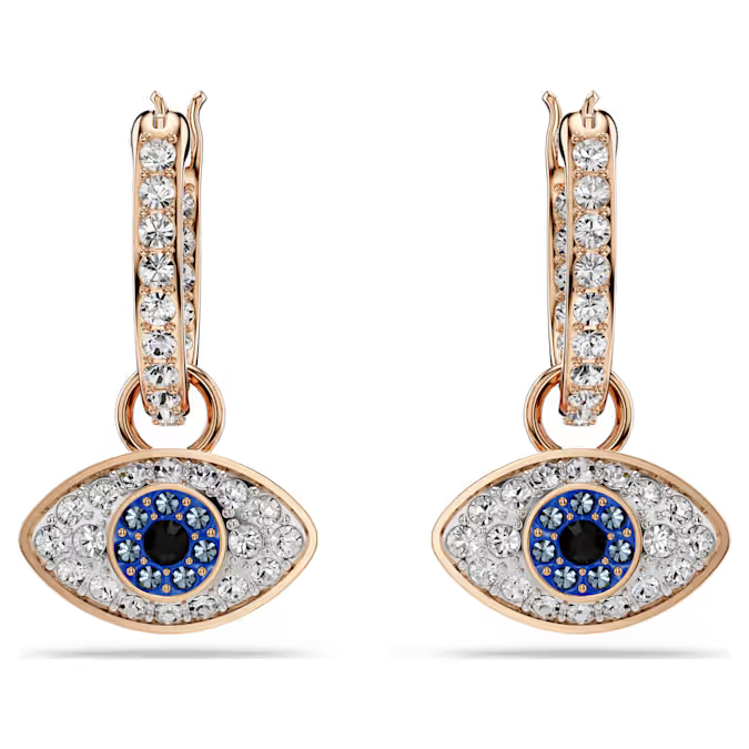 Symbolica drop earrings Eye, Multicolored, Rose gold-tone plated