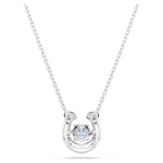 Symbolica pendant Round cut, Pavé, Horse shoe, Blue, Rhodium plated