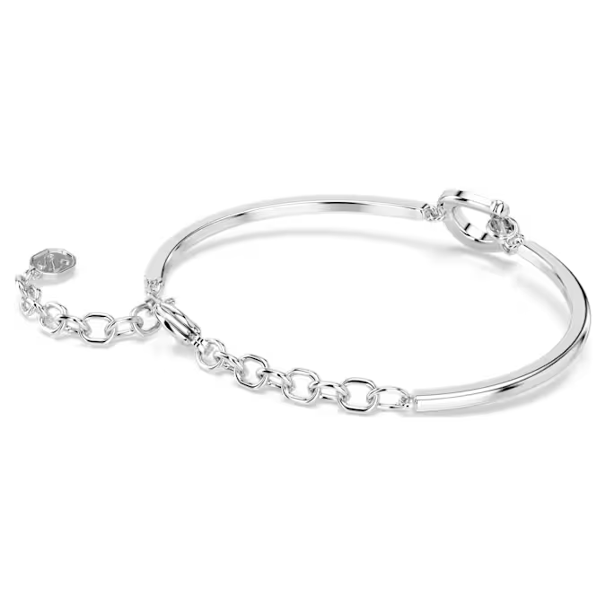Symbolica bracelet Pavé, Horse shoe, White, Rhodium plated