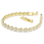 Una Angelic bracelet Round cut, White, Gold-tone plated