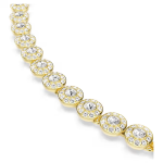 Una Angelic necklace Round cut, Small, White, Gold-tone plated