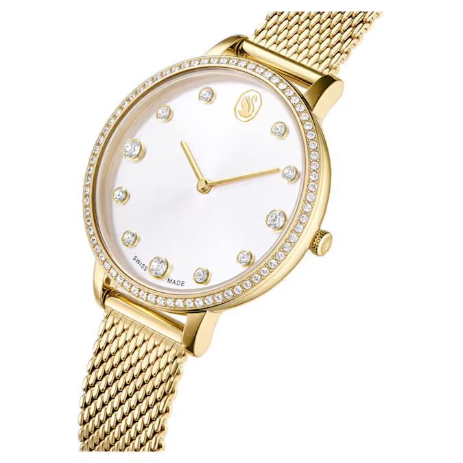 Clarica watch Swiss Made, Metal bracelet, Gold tone, Gold-tone finish