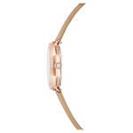 Dextera octagon watch Swiss Made, Leather strap, Brown, Rose gold-tone finish