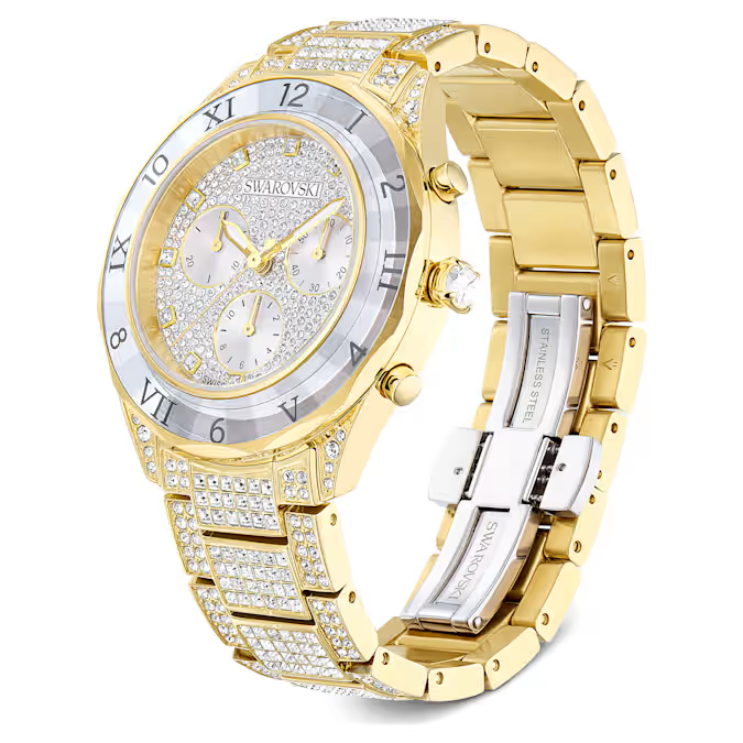 Dextera lux watch Swiss Made, Metal bracelet, Gold tone, Gold-tone finish