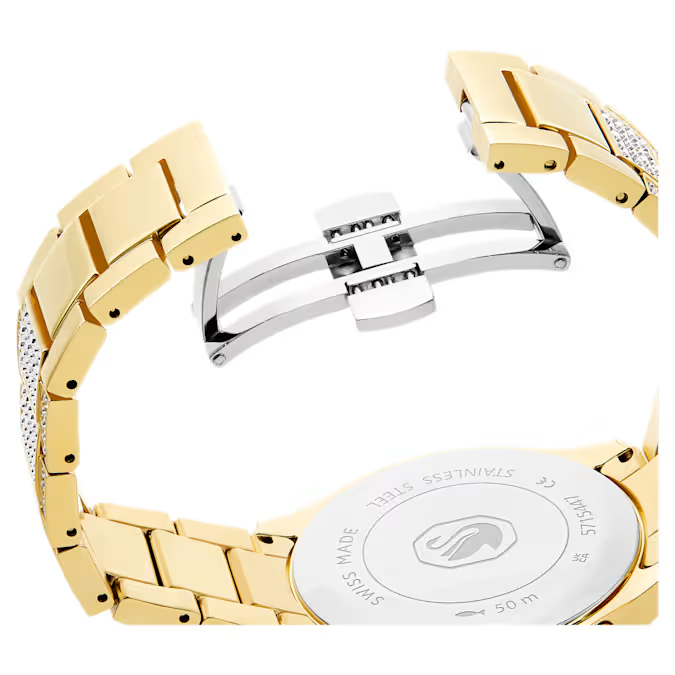 Dextera lux watch Swiss Made, Metal bracelet, Gold tone, Gold-tone finish