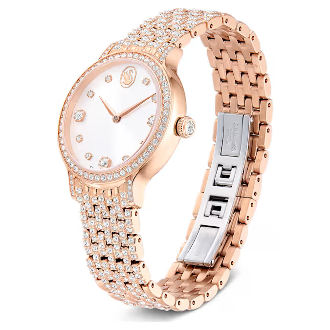 Imber watch Swiss Made, Metal bracelet, Rose gold tone, Rose gold-tone finish