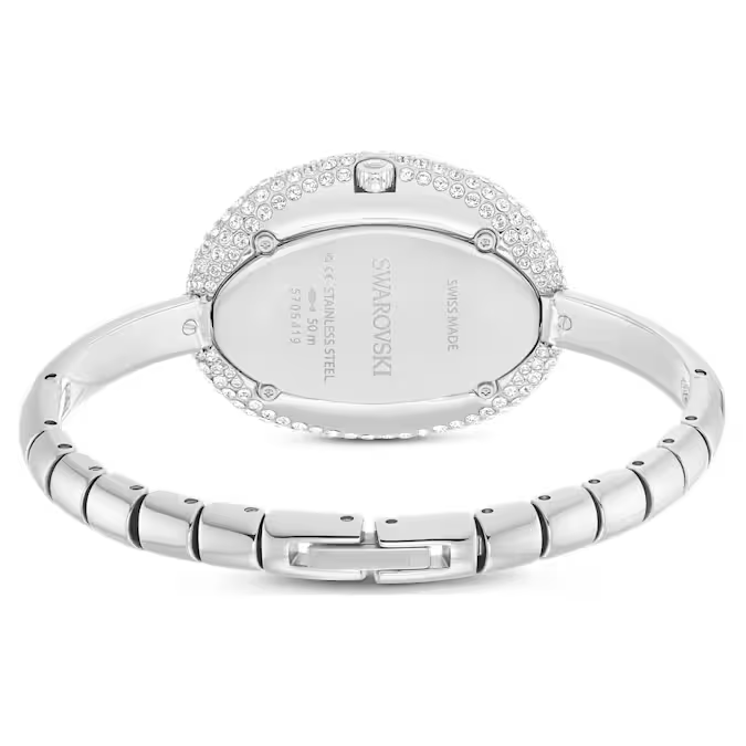 Imber bangle watch Swiss Made, Metal bracelet, Silver tone, Stainless steel