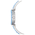 Matrix bangle watch Swiss Made, Crystal bracelet, Blue, Stainless steel