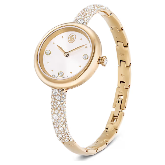 Sublima bangle watch Swiss Made, Metal bracelet, Gold tone, Champagne gold-tone finish