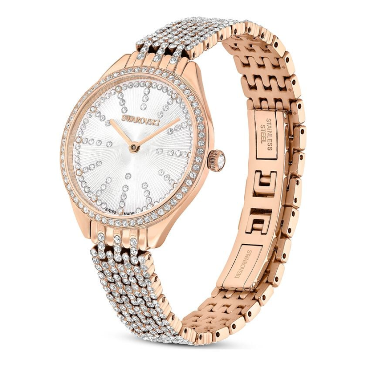 Attract watch Swiss Made, Metal bracelet, Rose gold tone, Rose gold-tone finish