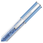 Crystalline ballpoint pen ReCreated™ crystals, Blue, Blue lacquered, Chrome plated
