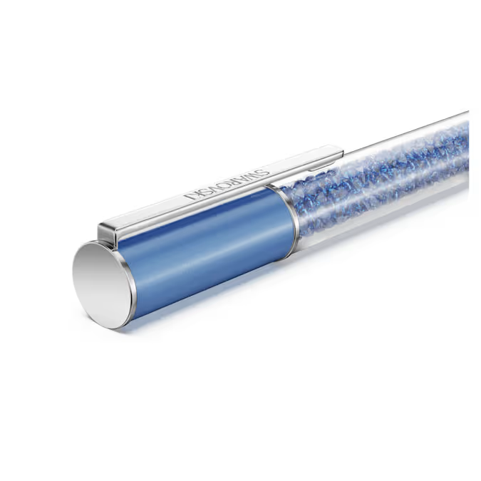 Crystalline ballpoint pen ReCreated™ crystals, Blue, Blue lacquered, Chrome plated