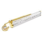 Crystalline ballpoint pen Horse shoe, White, White lacquered, Gold-tone plated