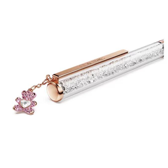 Crystalline ballpoint pen Teddy, Pink, Pink lacquered, Rose gold-tone plated