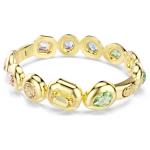 Gema bangle Mixed cuts, Multicolored, Gold-tone plated
