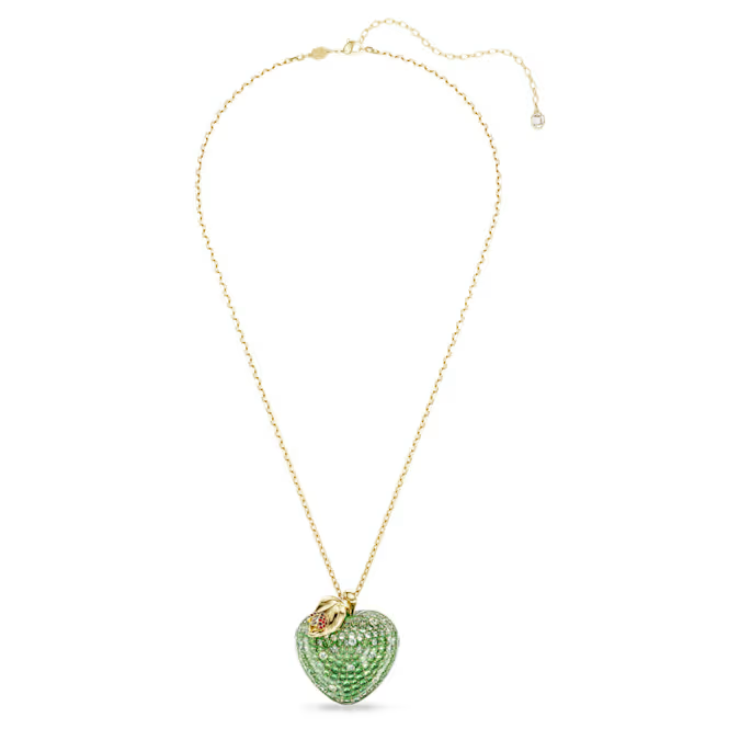 Idyllia pendant Mixed cuts, Apple, Green, Gold-tone plated