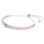 Matrix Tennis bracelet Gradient of round cuts, Multicolored, Rhodium plated