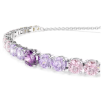 Matrix Tennis bracelet Gradient of round cuts, Multicolored, Rhodium plated