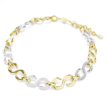 Dextera necklace Round cut, Chain, White, Mixed metal finish
