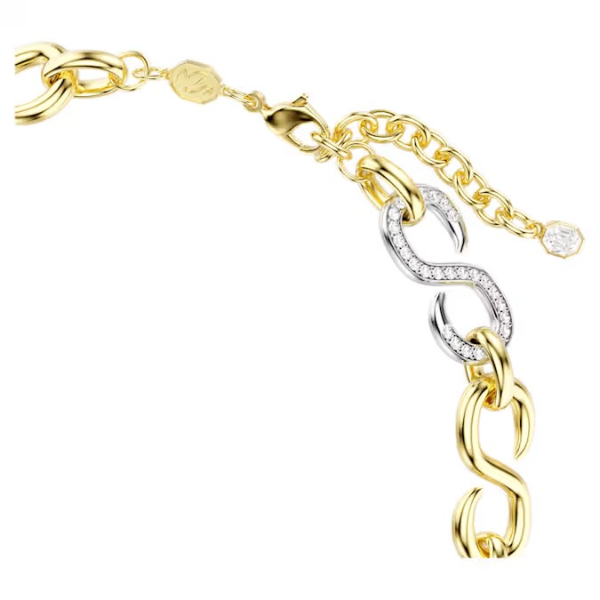 Dextera necklace Round cut, Chain, White, Mixed metal finish